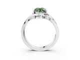 White gold Fancy Green Round  Solitaire Diamond Ring with Split Shank and Prong Setting_44