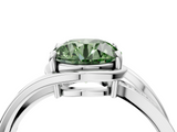 White gold Fancy Green Round  Solitaire Diamond Ring with Split Shank and Prong Setting_45