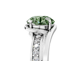 White gold Fancy Green Round  Solitaire Diamond Ring with Split Shank and Prong Setting_46