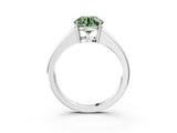 White gold Fancy Green Round  Solitaire Diamond Ring with Tapered Band and Four-Prong Setting_52