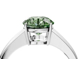 White gold Fancy Green Round  Solitaire Diamond Ring with Tapered Band and Four-Prong Setting_53