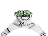 White gold Fancy Green Round  Solitaire Diamond Twisted Band with Four-Prong Setting_63