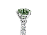 White gold Fancy Green Round  Solitaire Diamond with Pavé Band and Four-Prong Setting_68