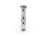 White gold Fancy Green Round  Solitaire Diamond with Pave and Channel Set Band_110