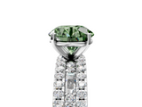 White gold Fancy Green Round  Solitaire Diamond with Pave and Channel Set Band_113