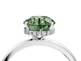White gold Fancy Green Round  Solitaire Engagement Ring with Cathedral Band and Four-Prong Setting_21