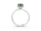 White gold Fancy Green Round  Solitaire Engagement Ring with Cathedral Band and Four-Prong Setting_22