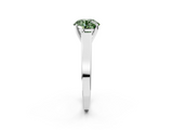 White gold Fancy Green Round  Solitaire Engagement Ring with Four-Prong Setting and Tapered Band_5