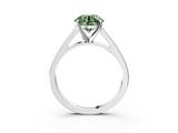 White gold Fancy Green Round  Solitaire Engagement Ring with Four-Prong Setting and Tapered Band_6