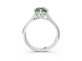 White gold Fancy Green Round  Solitaire Engagement Ring with Six-Prong Setting and Classic Band 4