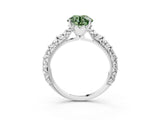 White gold Fancy Green Round  Solitaire Floral Milgrain Engagement Ring_80