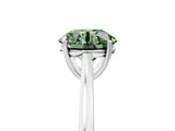 White gold Fancy Green Round  Solitaire Heart Prong Engagement Ring with Tapered Band_60