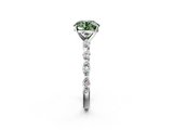White gold Fancy Green Round  Solitaire Marquise Side Stone Prong Setting Ring_46