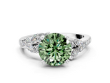 White gold Fancy Green Round  Solitaire Marquise Twist Band with Six-Prong Setting_45