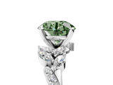 White gold Fancy Green Round  Solitaire Marquise Twist Band with Six-Prong Setting_46