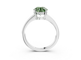 White gold Fancy Green Round  Solitaire Pavé Band Prong Setting Ring_23
