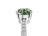 White gold Fancy Green Round  Solitaire Pavé Band Prong Setting Ring_25