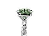 White gold Fancy Green Round  Solitaire Pavé Band with Four-Prong Setting_161