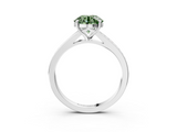 White gold Fancy Green Round  Solitaire Pavé Band with Four-Prong Setting_57