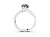White gold Fancy Green Round  Solitaire Pavé Band with Four-Prong Setting_74