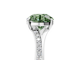 White gold Fancy Green Round  Solitaire Pavé Band with Four-Prong Setting_76