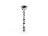 White gold Fancy Green Round  Solitaire Pave Diamond Engagement Ring with Prong Setting_22