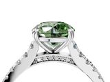 White gold Fancy Green Round  Solitaire Pave Diamond Engagement Ring with Prong Setting_24