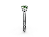 White gold Fancy Green Round  Solitaire Pave Split Shank Engagement Ring with Six-Prong Setting_36
