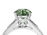White gold Fancy Green Round  Solitaire Pave Split Shank Engagement Ring with Six-Prong Setting_38