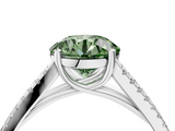 White gold Fancy Green Round  Solitaire Split Shank Pavé Diamond Engagement Ring_375