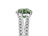 White gold Fancy Green Round  Solitaire Split Shank Pavé Diamond Engagement Ring_376