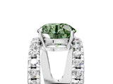 White gold Fancy Green Round  Solitaire Split Shank Pave Diamond Ring_54