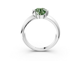 White gold Fancy Green Round  Solitaire Tension Set Diamond Ring with Wide Band_40