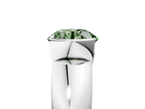 White gold Fancy Green Round  Solitaire Tension Set Diamond Ring with Wide Band_42