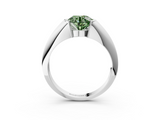 White gold Fancy Green Round  Solitaire Tension Set Diamond Ring_23