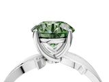 White gold Fancy Green Round  Solitaire Twist Band with Pavé Accents and Four-Prong Setting_24