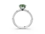 White gold Fancy Green Round  Solitaire Twisted Band Prong Set Engagement Ring_64