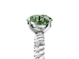 White gold Fancy Green Round  Solitaire Twisted Band Prong Set Engagement Ring_66
