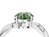 White gold Fancy Green Round  Solitaire Twisted Pave Diamond Ring with Four-Prong Setting_16