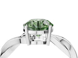 White gold Fancy Green Round  Solitaire Twisted Pave Diamond Ring with Four-Prong Setting_162