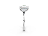 White gold Fancy Green Round  and Emerald Cut Toi Moi Ring with Prong Setting_82