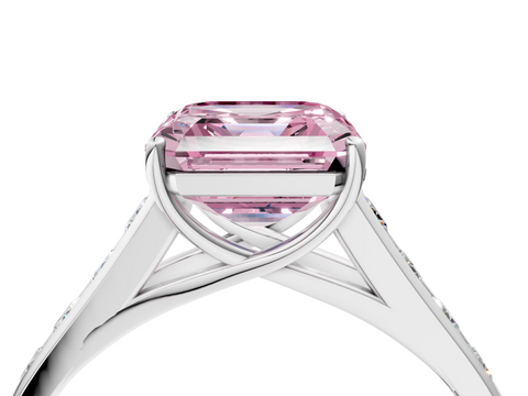 White gold Fancy Pink Asscher  Brilliant Channel-Set Solitaire Ring with Four-Prong Setting_58