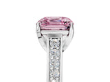 White gold Fancy Pink Asscher  Brilliant Cut Diamond Engagement Ring with Pavé Band and Four-Prong Setting_84