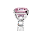 White gold Fancy Pink Asscher  Brilliant Cut Diamond Five-Stone Prong Set Engagement Ring with Channel Band_22