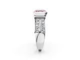 White gold Fancy Pink Asscher  Brilliant Diamond Channel Set Wide Band Ring with Bezel Setting_2