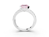 White gold Fancy Pink Asscher  Brilliant Diamond Channel Set Wide Band Ring with Bezel Setting_3
