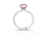 White gold Fancy Pink Asscher  Brilliant Pavé Band Solitaire with Four-Prong Setting_54