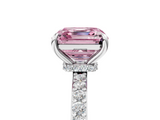 White gold Fancy Pink Asscher  Brilliant Pavé Band Solitaire with Four-Prong Setting_56