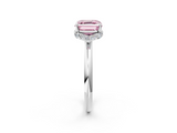 White gold Fancy Pink Asscher  Brilliant Solitaire Engagement Ring with Six-Prong Setting and Classic Band_19