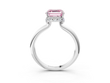White gold Fancy Pink Asscher  Brilliant Solitaire Engagement Ring with Six-Prong Setting and Classic Band_20